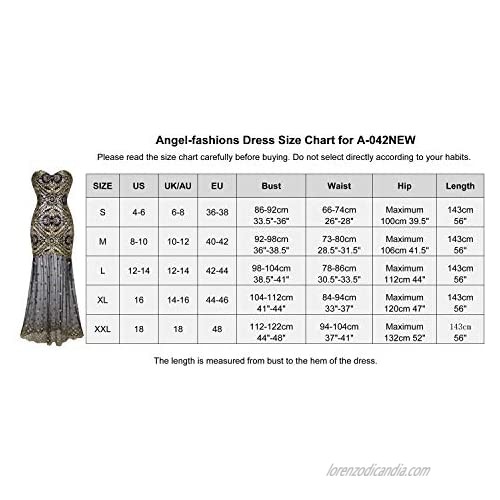 Angel-fashions Women's Sleeveless V-Neck Sequins Lace Up Patterned Prom Dress