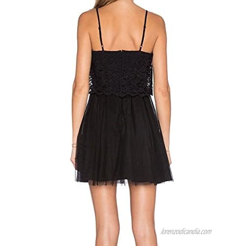 BCBGeneration Women's Halter Tulle and Lace Dress