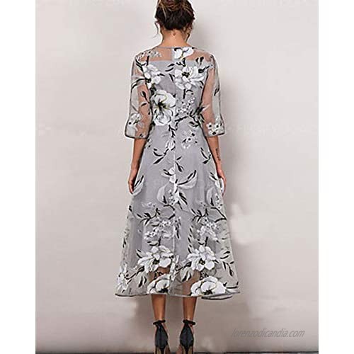 BeneGreat Women's Vintage Floral Lace Cocktail Homcoming Party Swing Dress