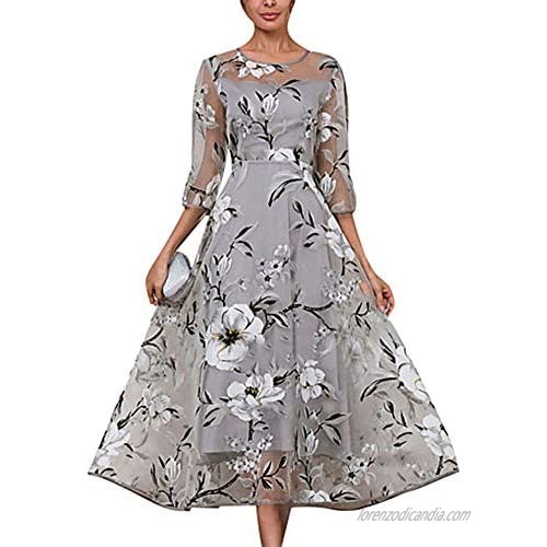 BeneGreat Women's Vintage Floral Lace Cocktail Homcoming Party Swing Dress