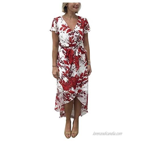 Julia Jordan Women's Chiffon Floral Wrap Front Dress
