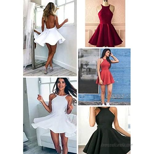 QueenBridal Simple Sexy Short Bridesmaid Dress A Line Short Prom Gown Backless Homecoming Dress QB-704