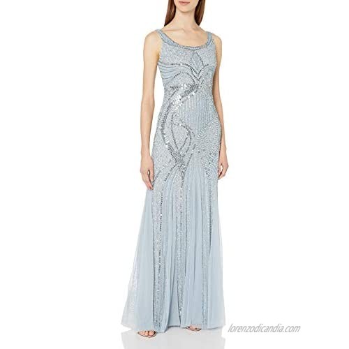 Adrianna Papell Women's Long Beaded Tank Gown