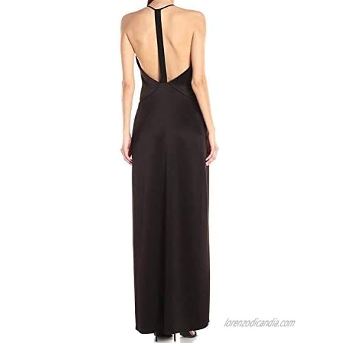 Halston Heritage Women's Sleeveless V Neck Slip Gown with T Back