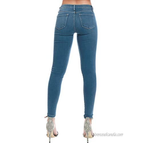 Flying Monkey 5 Pocket Skinny Jeans Ankle Length Mid-Rise Blue