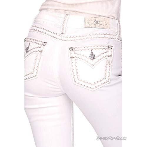Miss Me Women's Mid-Rise Chloe Boot Broader Embroidery Jeans