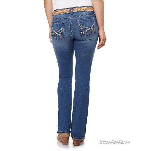 WallFlower Women's Juniors Legendary Belted Slim Bootcut Jeans
