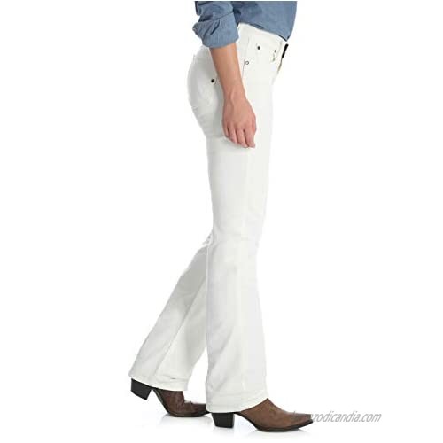 Wrangler Women's Misses Q-Baby Mid Rise Boot Cut Ultimate Riding Jean White Storm 13W x 36L