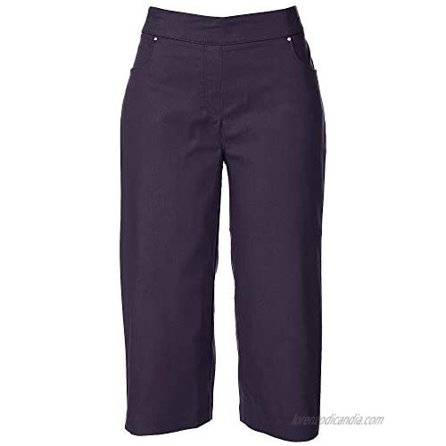 Coral Bay Petite Solid Mid Rise Capris 14P Navy