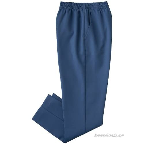 Donnkenny Women's Elastic-Waist Gabardine Pull-On Pants - Wrinkle Resistant Easy Care and Wear Customer Favorite Charcoal 22W