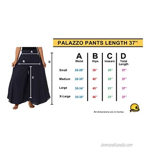 Lannaclothesdesign Cotton Palazzo Pants for Women Plus Size Hippie Wide Leg Lounge Pant