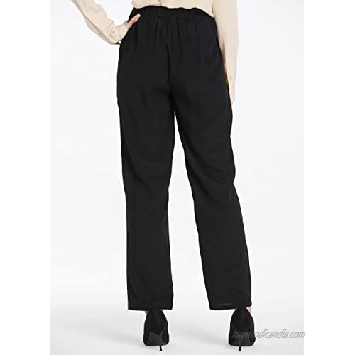 LilySilk Women Silk Long Pants Bottoms 18MM Elastic Waist Daily Soft