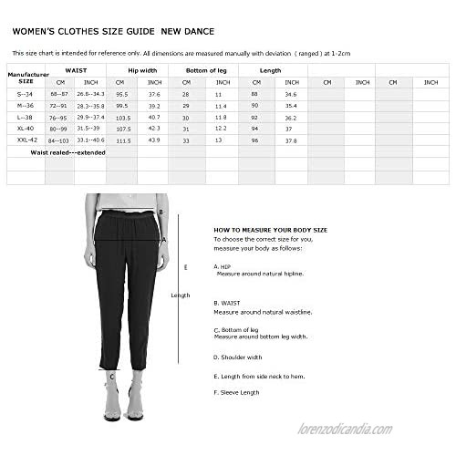 NEW DANCE Women's 100% Silk Long Elastic Waist Casual Pants Pull-on Slim with Pockets Ladies Trouser