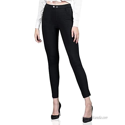 CLIV Women's Dress Pants Skinny Leg Work Pants Pull on Stretch Ease into Comfort Office Ponte Pant