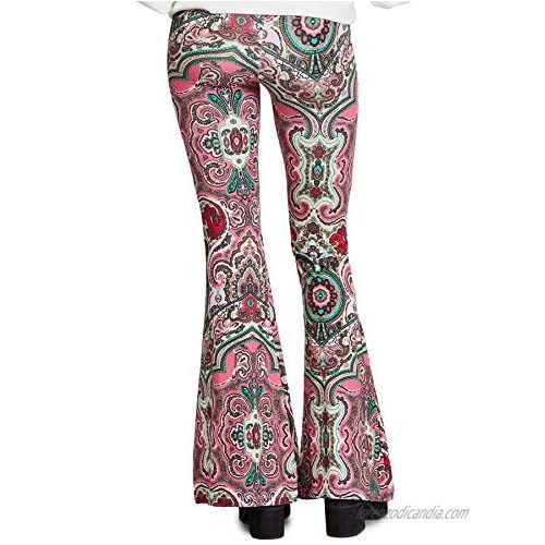 Free People Womens Floral Flare Wide Leg Pants