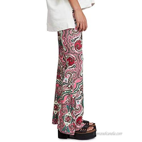 Free People Womens Floral Flare Wide Leg Pants