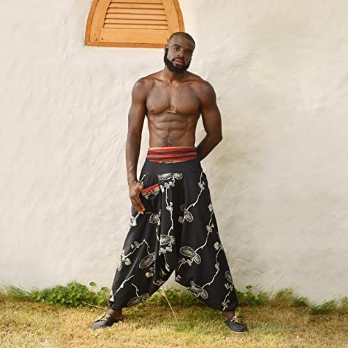 virblatt - Harem Pants for Women and Men | 100% Cotton | Hippie Pants for Women Drop Crotch Pants Men Plus Aladdin Boho