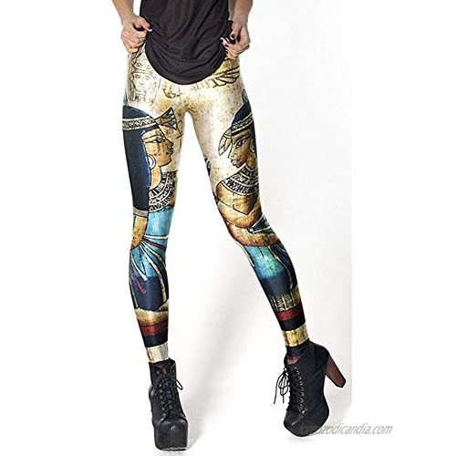 Aventy Womens Galaxy Star Printed High Waist Strenchy Leggings Pants Brushed Buttery Soft Ankle Length Tights