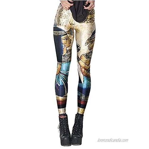 Aventy Womens Galaxy Star Printed High Waist Strenchy Leggings Pants Brushed Buttery Soft Ankle Length Tights