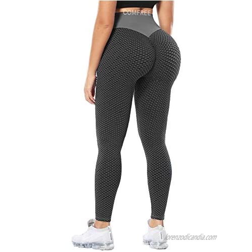 COMFREE TIK Tok Butt Leggings for Women Peach Lift Scrunch Booty Enhancing Yoga Pants Anti Cellulite Tictok for Workout