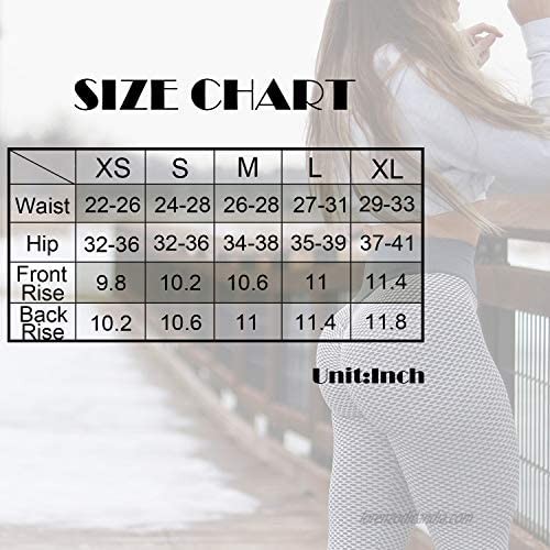 CROSS1946 Sexy Women's Texture Leggings Booty Yoga Pants High Waist Ruched Workout Butt Lifting Pants Tummy Control Push Up