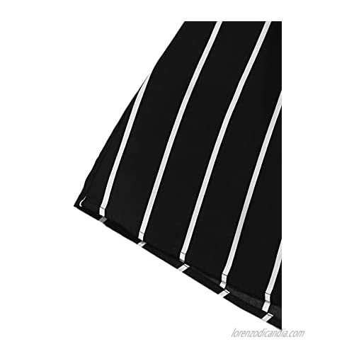 SweatyRocks Women's Striped Strapless Tube Romper Belted Short Jumpsuit