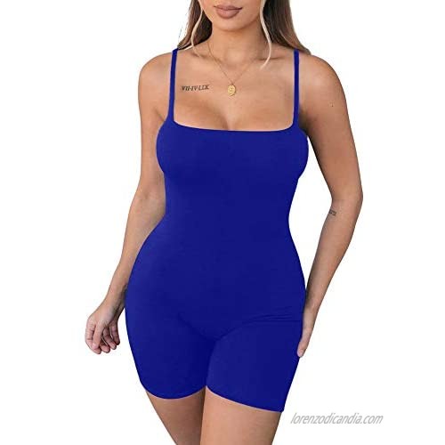 TOB Women's Sexy Sleeveless Spaghetti Strap Bodycon Top Romper Short Jumpsuit