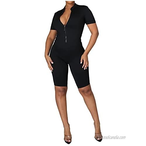 YIQ8 Rompers for Women's Sexy Mesh Sleeveless Jumpsuits Bodycon Cut Out Short Pants
