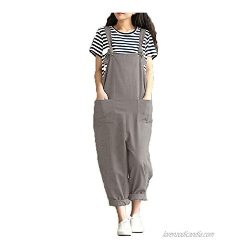 Lghxlxry Women's Casual Plus Size Baggy Overalls Wide Leg Loose Harem Jumpsuits Rompers