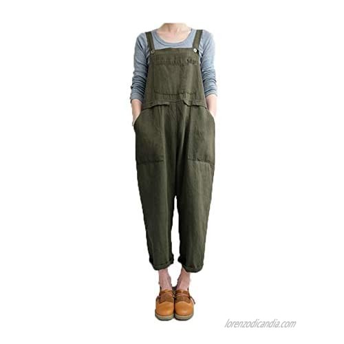 Lghxlxry Women's Casual Wide Leg Bib Overalls Baggy Harem Pants Rompers Jumpsuit with Pockets