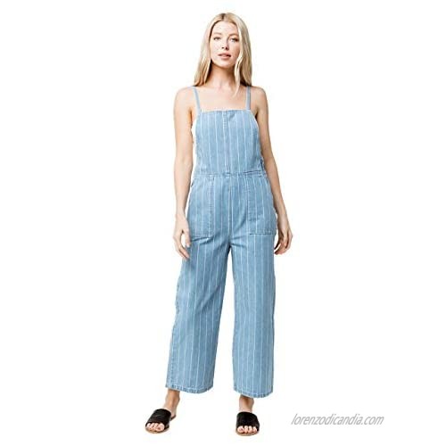 RVCA womens Called It Denim Dungarees
