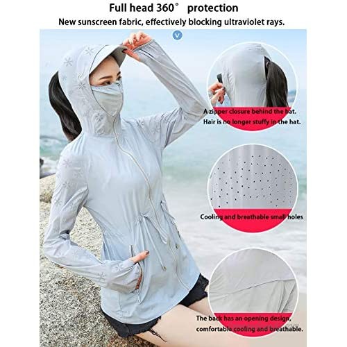 Anpox Women's Sun Protection UPF 50+ UV Long Sleeve Tops Summer Breathable Sunscreen Clothing