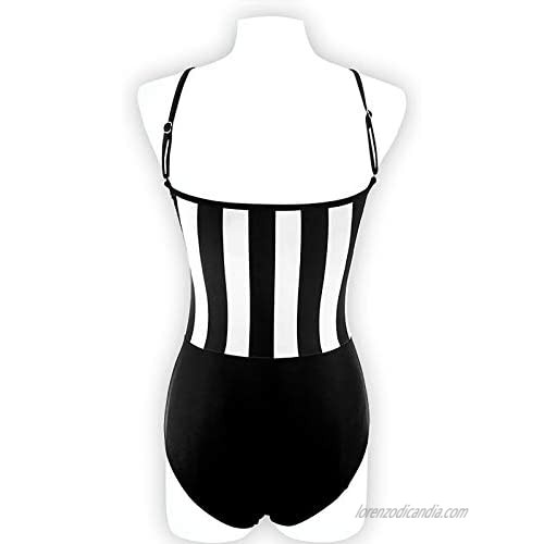 LongayS Women Push Up Bandage Bandage Bikini Top Floral Print Swim Shorts Striped Slim One Piece Swimsuit
