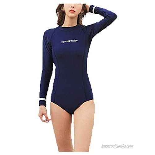 MTENG Women's Rashguard Long Sleeve UV Protection Quick-Drying One Piece Surfing Swimsuit Long Sleeve Swimwear Bathing Suits