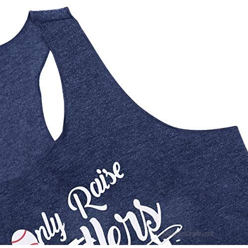 BANGELY I Only Raise Ballers Tank Tops Shirt Women Graphic Baseball Racerback Shirt Letter Print Casual Sports Shirts