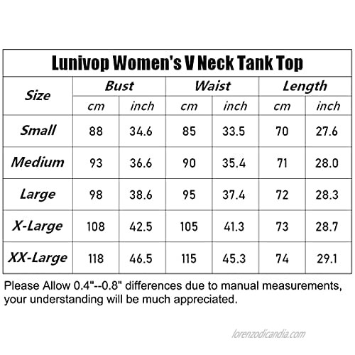Lunivop Womens Tank Tops Casual Summer V Neck Side Split Loose Sleeveless Tanks T Shirts