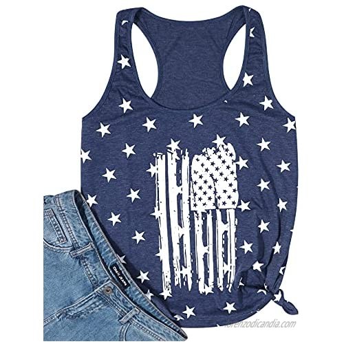 MOUSYA American Flag Tank Tops Women USA Flag Graphic Sleeveless T-Shirt 4th of July Patriotic Vest Tees