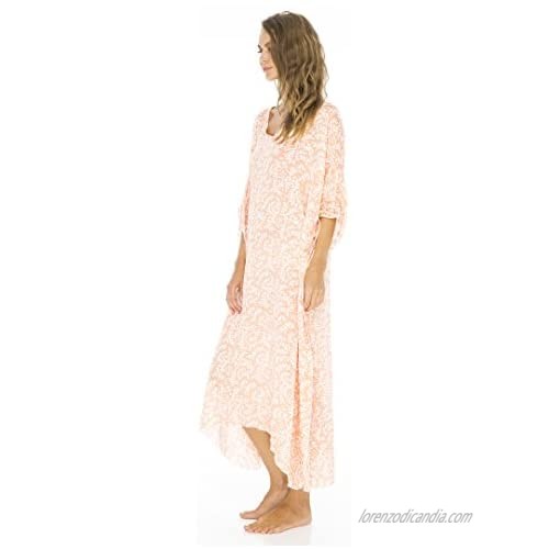 Back From Bali Womens Loose Maxi Long Beach Dress Cover Up Caftan Floral