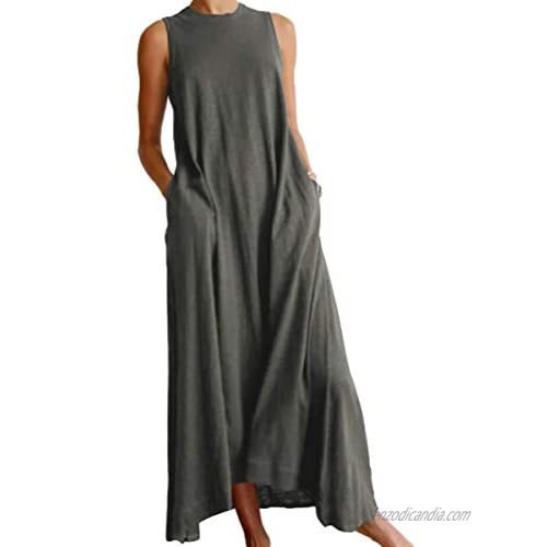 CiCiYours Summer Maxi Dress for Women Casual Sleeveless Dresses Beach Loose Sundress Swimwear Cover Up