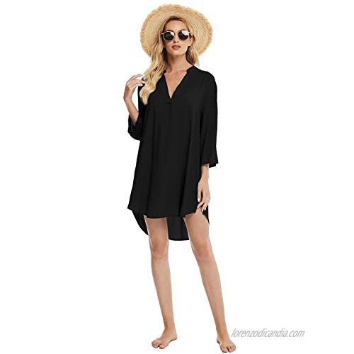 Jodimitty Swimsuit Cover Up Women Bikini Coverups Shirt Beachwear Bathing Suit Beach Dress