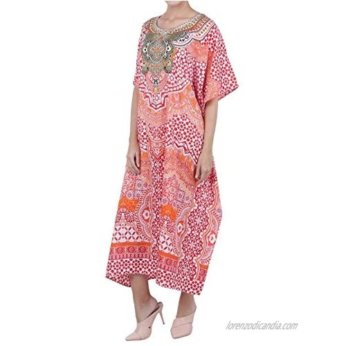 Miss Lavish London Ladies Kaftans Kimono Maxi Style Dresses Suiting Teens to Adult Women in Regular to Plus Size (131-Red US 20-24)