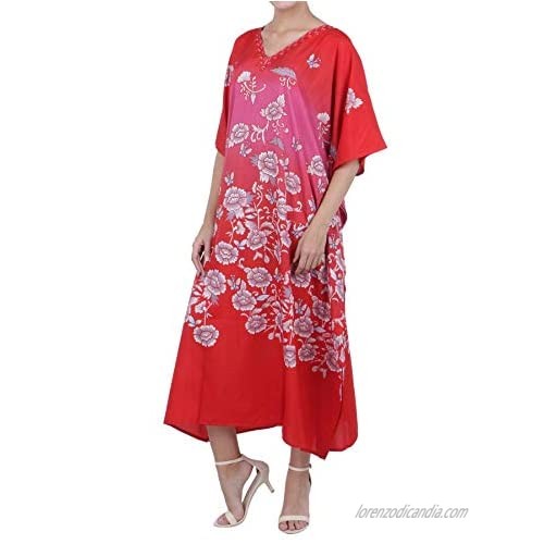 Miss Lavish London Ladies Kaftans Kimono Maxi Style Dresses Suiting Teens to Adult Women in Regular to Plus Size (134-Red US 14-18)