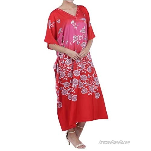 Miss Lavish London Ladies Kaftans Kimono Maxi Style Dresses Suiting Teens to Adult Women in Regular to Plus Size (134-Red US 14-18)