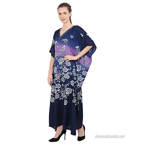 Miss Lavish London Ladies Kaftans Kimono Maxi Style Dresses Suiting Teens to Adult Women in Regular to Plus Size (134-Blue US 20-24)