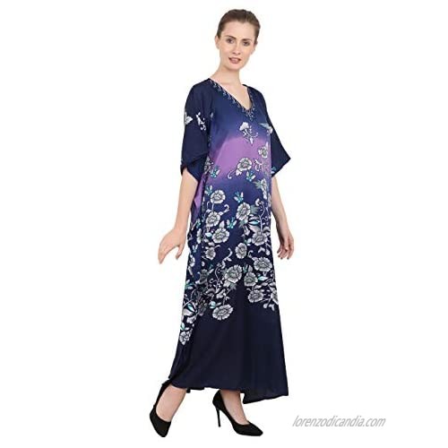 Miss Lavish London Ladies Kaftans Kimono Maxi Style Dresses Suiting Teens to Adult Women in Regular to Plus Size (134-Blue US 20-24)