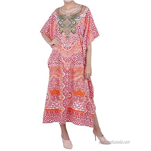 Miss Lavish London Ladies Kaftans Kimono Maxi Style Dresses Suiting Teens to Adult Women in Regular to Plus Size (131-Red  US 20-24)