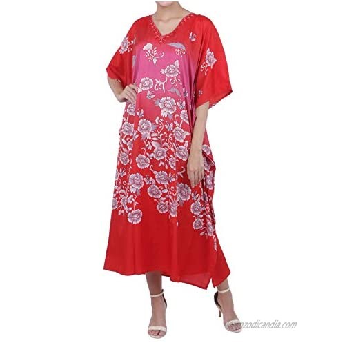 Miss Lavish London Ladies Kaftans Kimono Maxi Style Dresses Suiting Teens to Adult Women in Regular to Plus Size (134-Red  US 14-18)