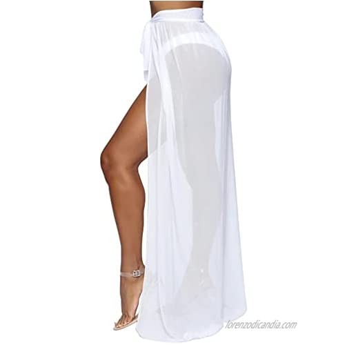 YMDUCH Women's Summer Beach Sarong Swimsuit Cover-Ups Chiffon Bikini Wrap Maxi Skirts