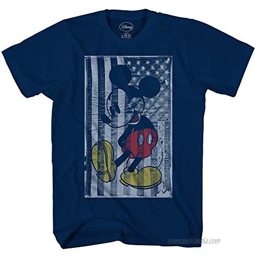 Disney Mickey Mouse American Flag Disneyland World Adult Tee Graphic T-Shirt for Men Tshirt Apparel Clothing