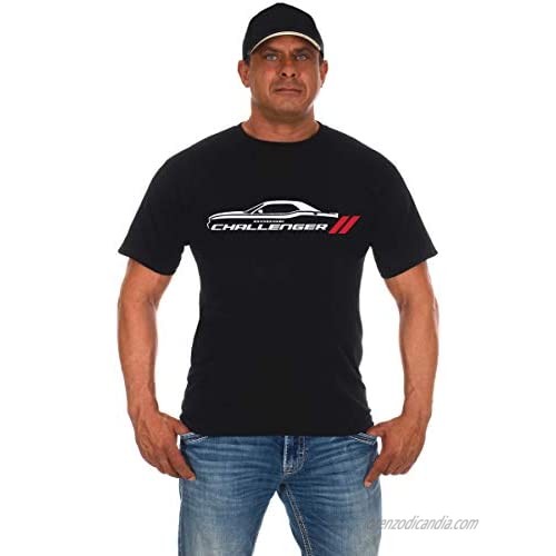 JH DESIGN GROUP Men's Dodge Challenger Car Short Sleeve Crew Neck Black T-Shirt